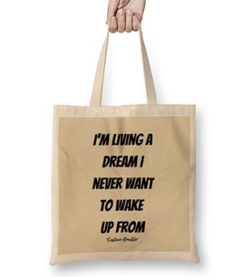 Cristiano Ronaldo Quotes Art Gift - Vintage Retro Style Bez Çanta Uzun Saplı
