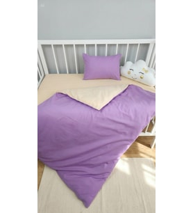 Baby Clime, 5 Parça Bebek Uyku Seti - Bulut Yastık Hediyeli - 90x130 Yorganlı (Mor)
