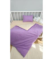 Baby Clime, 5 Parça Bebek Uyku Seti - Bulut Yastık Hediyeli - 90x130 Yorganlı (Mor)