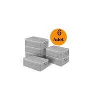 Formeya 6 Adet Büyük Boy Gri Yatak Baza Altı Çok Amaçlı Hurç 64 x 45 x 22 Cm