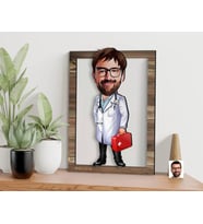 BK Gift Kişiye Özel Erkek Doktor Karikatürlü 3D Ahşap Tablo, Sevgiliye Hediye, Arkadaşa Hediye, Yıl Dönümü Hediyesi, Doğum Günü Hediyesi-4