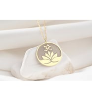 Lotus Çiçeği Altın Kaplama Gümüş Kolye