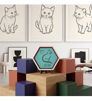 Şık Kedi Desenli Masaüstü Aksesuarı Çalışma Alanlarınıza Pozitif Enerji Katan Modern Özel Tasarım Ürün 10x10 cm