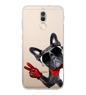 PrintiFy Huawei Mate 10 Lite ile Uyumlu Köpek 2 Kamera Korumalı Şeffaf Kılıf