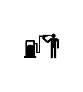 Miyrem Sticker Serisi Benzin Pompası Kafaya Sticker (Siyah)