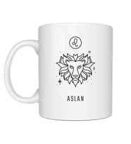 Kişiye Özel Aslan Burcu ve İsimli Beyaz Kupa