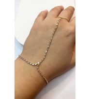 Kadın Sıralı Taş Model Gold Renk Taşlı Çelik Şahmeran