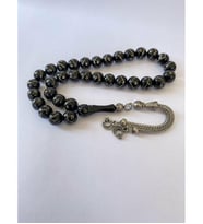 Tesbih Tsbh0209Hk Kararmaz Metal Püsküllü Pirinç İşlemeli Küre Kesim Rus Oltu Tesbih