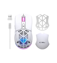 Nexus Air V1 10000 Dpi Pixart PMW3325 Sensör Değiştirilebilir Kapak RGB Kablosuz Gaming Mouse Beyaz