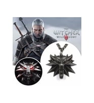 Witcher Renkli Göz 3 Boyutlu Siyah Çelik Kolye (Gümüş)