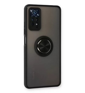 ERTAN Redmi Note 11 Pro Kılıf Montreal Yüzüklü Silikon Kapak - Siyah