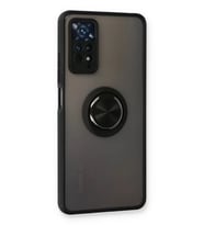 ERTAN Redmi Note 11 Pro Kılıf Montreal Yüzüklü Silikon Kapak - Siyah
