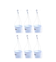 Omnipazar SO-SM02 Safir Makrome Askılı Balkon Saksı 3.4 lt Beyaz 6 Adet