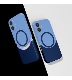 Apple iPhone 16 Plus Uyumlu Kılıf M-Safe Şarj Özellikli Mıknatıslı Zore Duble Kapak (Lacivert)