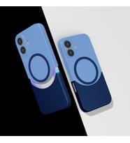 Apple iPhone 16 Plus Uyumlu Kılıf M-Safe Şarj Özellikli Mıknatıslı Zore Duble Kapak (Lacivert)