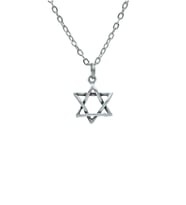 Minimal Pentagram Erkek Kadın Kolye Antik Gümüş Kaplama - 60 cm Düz Zincir