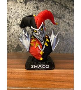 Shaco Büst Figür – 13 cm Kırmızı & Siyah Palyaço Koleksiyonluk Oyuncak & Masaüstü Dekoratif Heykel