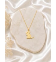 Kişiye Özel 925 Ayar Gümüş Minimal Fare Figürlü Kolye (Gold)