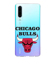 Huawei P30 Uyumlu Kapak Chicago Bulls Tasarımlı Şeffaf Silikon Kılıf