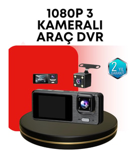 Araç Kamerası 3’lü Sistem Full Hd, Sesli Kayıt Ve Park Gözetimi