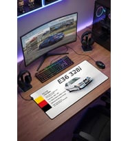 SonicTouch Kişiye isme Araca Özel Fotoğraflı XXL Dikişsiz Gamer Arabalı Klavye Mousepad 40x90cm