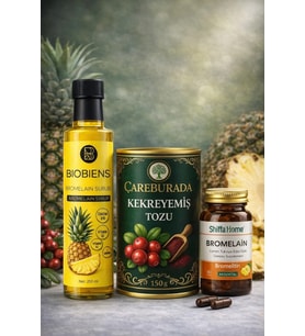 Bromelain Şurup, Kekreyemiş Tozu ve Bromelain Kapsül Seti