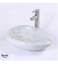Sipahi Marble Beyaz Mermer Çekirdek Model Mini Lavabo