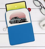 BK Gift Klasik Araç Tasarımlı Taşınabilir Koruyucu Tablet Kılıfı & Organizer Çanta - Mavi-9