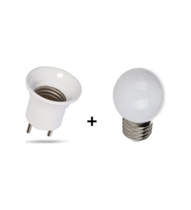 Renkli Gece Lambası ve LED Ampul, E-27 Duy Fişli, Şık ve Kullanışlı (Krem)