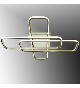 TT324-FSR TT Aydınlatma 57 x 17 Profil Fransız Sarı Kaplama 3 lü Plafonyer Led Avize (Çok Renkli)