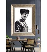 Gümüş Çerçeveli Atatürk Tablo ds19