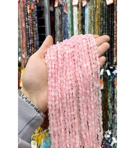 Pembe Kuvars Doğal Taş 6x8mm Dizi