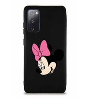 Samsung Galaxy S20 FE Soft Premier Kapak Minnie Mouse-B Tasarımlı Silikon Kılıf - Siyah (Şeffaf)