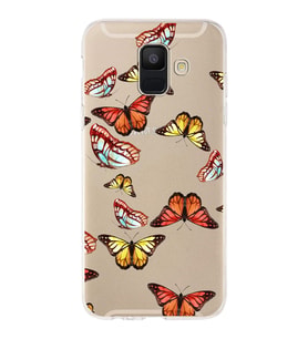 PrintiFy Samsung Galaxy A6 Plus 2018 ile Uyumlu 1mm Slim Fit Water Color 2 Baskılı Şeffaf  Kılıf