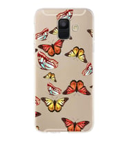 PrintiFy Samsung Galaxy A6 Plus 2018 ile Uyumlu 1mm Slim Fit Water Color 2 Baskılı Şeffaf  Kılıf