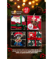 Unisex Yılbaşı Eğlenceli Desenli Kraft Kutulu Çorap 4'lü Set