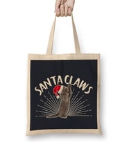 Santa Claws Christmas Cat Bez Çanta Uzun Saplı