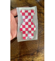 KARELİ ÜTÜ İLE YAPIŞAN ZİRKON TAŞLI AYI ARMA DİKİŞ APLİKE 10X6 CM (Kırmızı)