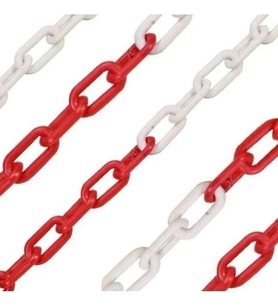 KIRMIZI-BEYAZ PLASTİK ZİNCİR 8 MM (10 METRE)