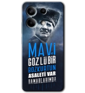 Redmi Note 13 5G Kılıf HD Desen Baskılı Kılıf - Bozkurt Atatürk