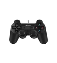 GAMEBOOSTER GB-J18 USB Kablolu Oyun Kolu, Çift Titreşim Motorlu, Ergonomik Siyah Tasarım, PC ve PS3 Uyumlu Gamepad