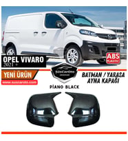 Opel Vivaro 2021 Sonrası Uyumlu Batman Yarasa Ayna Kapağı Piano Black ABS Plastik Sağ Sol Takım