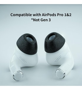 Köpük Kulaklık Uçları, Apple AirPods Pro Generation 1 ve 2 için, Large, Siyah, 3 Çift, Üstün Konfor, Sarsılmaz Uyum, Hafızalı Köpük, Yedek Kulaklık Uçları, ABD’de Üretilmiştir