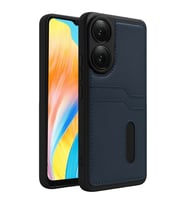 Oppo A38 Sara Kartvizitli Deri Kılıf - Lacivert