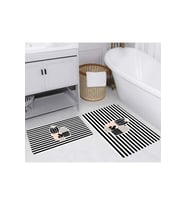 Rovigo Home Dijital Baskılı 2'li Banyo paspas Takımı RVG5246 (Siyah)