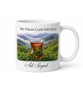 Rize Merkez Çay Bahçeleri Karadeniz Hatırası Kupa Bardak Hediye