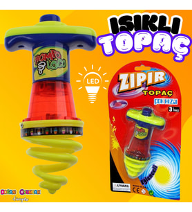 Işıklı Yaylanabilen Topaç - Çocukluk Harikası Topaç - Oyuncak Işıklı Topaç - Zıplayan Topaç - Hızlı