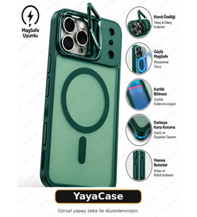 YayaCase iPhone 13 Pro Uyumlu Standlı MagSafe Telefon Kılıfı