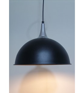 RİOLİGHT RETRO,RUSTİK,MODERN GÜMÜŞ AKSESUARLI MUTFAK,ODA,CAFE İÇİN TEKLİ METAL SARKIT ÇAP:30CM (Siyah)