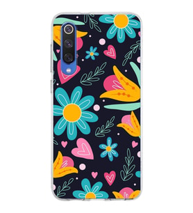 PrintiFy Xiaomi Mi 9 SE ile Uyumlu 1mm Slim Fit Retro Renkler 1 Baskılı Şeffaf  Kılıf